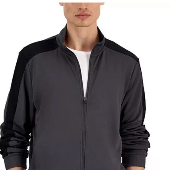 New ID Ideology Men's Size M Regular-Fit Moisture-Wicking Knit Jacket, Gray S - Picture 4 of 4